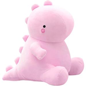VHYHCY Cute Dinosaur Plush Toys, Fat Dinosaur Stuffed Animals Dolls, Soft Plush Dino Plushie, Birthday Gifts for Kids Girls Boys Pink 12 inch
