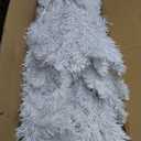 7ft Unlit Slim Artificial Christmas Tree Pencil w/Metal Stand White