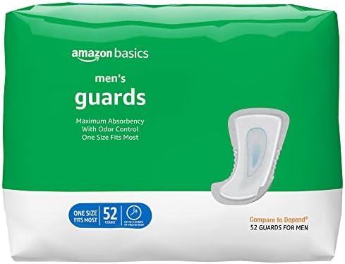Amazon Basics Men's Incontinence Guards, Maximum Absorbency, 104 Count, (2 Pack of 52)