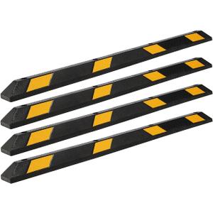 4 Packs 72" Heavy Duty Rubber Parking Curb, 55000 LBS Capacity Parking Stopper with Reflective Stripes