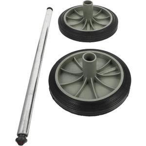 Angoily Trash Can Wheels Replacement, Garbage Can Wheels Replacement Set, Hollow Shaft 2 Rubber Wheels Pulley Wheel, Trash Bin Wheels Replacement, 18x8cm