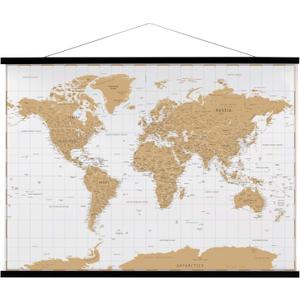 FALAMON Magnetic Poster Hanger Frame, 24x36 24x18 24x28 24x30 Teak Wood Magnet Poster Frame for Posters, Prints, Photos, Pictures, Maps, Scrolls, and Canvas Artwork(Black, 24")