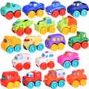 FUN LITTLE TOYS 18Pcs Prefilled Easter Eggs with Toy Cars, Easter Eggs Filled for Toddlers Kids Boys Hunt, Easter Party Favors, Easter Basket Stuffers, Easter Egg with Kids Toys