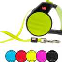 Wigzi Reflective Gel Retractable Leash, Yellow, Large