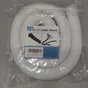 Cable Management Sleeves 1.5in - 2 Pack 4.1ft Split Braided Cable Sleeve White, Wire Organizers for Cords, Hard PE Cord Protectors from Pets, Flexible Cord Wrap Wire Sleeve for Computer Cord Organizer