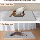 Garoopion Cat Mat for Litter Box, Large 34" X 22" Cat Litter Mat, Waterproof Silicone Pad for Floor, Gray