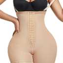 Fajas Colombians Shapewear Tummy Control Post Surgery Compression Garment Waist Shaping Hip Lifter for Women (Medium, Beige)