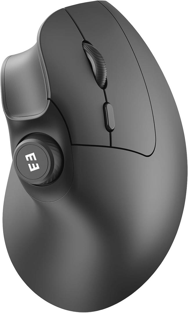 seenda Ergonomic Mouse Wireless, MOU-302 Bluetooth Vertical Mouse Rechargeable, Volume Knob, Silent Mice & 1000/1600/2400 DPI, 3 Multi-Device Connection for Windows/PC/Laptop/Mac/MacBook, Black
