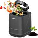 Electric Composter for Kitchen - 4L Smart Countertop Compost Bin Turn Kitchen Waste into Fertilizer Compost Maker, Odorless, Low Noise, Auto-Clean, 2025 New Home Food composting Machine, Black