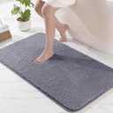 Exclusivo Mezcla Bathroom Rugs Mat 24x36, Extra Soft Non Slip Absorbent Water Microfiber Bath Rugs, Machine Washable Quick Dry Bath Mats for Bathroom Floor, Shower, Home Decor, Solid Grey