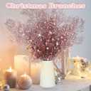 Tigeen 12 Pcs Christmas Tree Picks Bulk Artificial Christmas Tree Filler Glitter Berries Stems Branches Floral Decorations 15.75'' Xmas Sprays Twigs Berry Picks for Vase (Rose Gold)