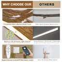 63in Wood Linear Pendant,Modern Dimmable Hanging Light Adjustable Kitchen Island Linear Chandelier for Dining Room Pool Table Light