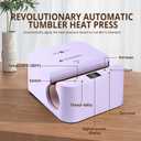 HTVRONT Auto Tumbler Heat Press Machine - Mug Heat Press Heat Up Fast & Even, Professional Tumbler Press High-Security for 2.9"-3.2" Sublimation Tumblers, Cups, Glasses and Mugs, Purple