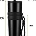 Tumbler with Lid and Straw 20oz, Stainless Steel Vaccum Insulated Water Bottle, Spill Proof Water Bottle with Retractable Straw, Travel Coffee Tumbler for Car Cup Holder - Leak Proof