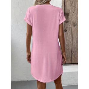 Women's Tshirt Dress Floral Cover Ups Short Sleeve Flowy Sundresses, Pink-2XL Women's Tshirt Dress Floral Cover Ups Short Sleeve Flowy Sundresses, Pink-2XL