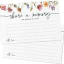 GardenCity Share a Memory Card - 50 Pack, Share a Memory Cards for Celebration of Life, Funeral, Memorial, Birthday, Graduation, Bridal Shower, 4 x 6", Wildflower