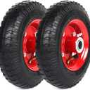 AR-PRO (2-Pack) 2.80/2.50-4" Tire and Wheel Set - 8 Inch Wheelbarrow Tire and Wheel Replacement with 3/4" Bearings and 3" Centered Hub - Extra Adapter kit includes 1/2" Bearings