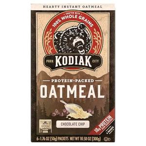 Kodiak Instant Oatmeal Packets, Chocolate Chip, High Protein, 100% Whole Grains, 1 box with 6 packets (6 boxes), BB Date: 04/06/25 Kodiak Instant Oatmeal Packets, Chocolate Chip, High Protein, 100% Whole Grains, 1 box with 6 packets (6 boxes), BB Date: 04/06/25