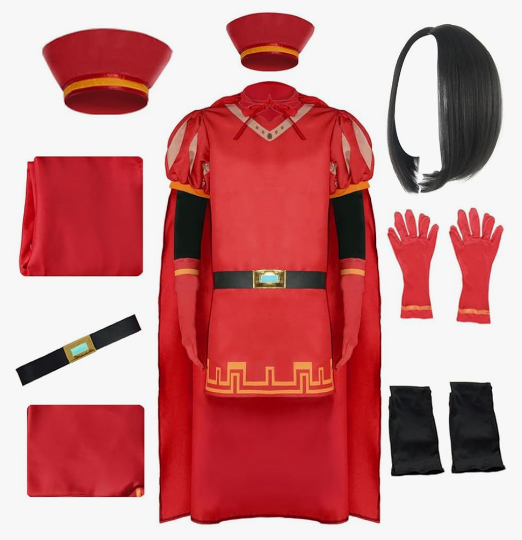Anime Costume Cosplay Outfit Cloak Cap Suit with Wig Size S