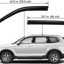 Lightronic Extra Durable Outside-Mount Auto Vent Window Visor, Fits 2020-2025 Kia Telluride, UV Protection Rain Guard, Original Wind Deflector, No-Drill Easy Install, Dark Smoke, 4-Pcs