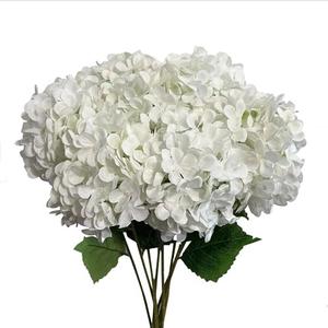 WISTART 8 Pcs Large Hydrangea Artificial Flowers 27.5 inches Realistic Single Long Stem Full Faux Silk Hydrangea Bouquets Flowers Arrangements Home Decor DIY Wedding Centerpieces(White)