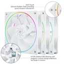 Thermalright TL-S12RW X3 CPU Fan, 120mm White Computer Cooler Fine Aperture ARGB Halo PC Fan,Reverse Airflow Design Chassis Cooling, 1500RPM Speed,3-Pack,White