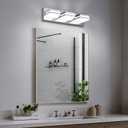 Modern LED Small Bathroom Lights Fixtures 3-Light,Stainless Steel Chrome Acrylic Wall Lighting,Vanity Lights for Bathroom Over Mirror 6000K 16in