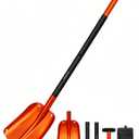 KFM Aluminum Snow Shovel, 22 to 43 Inch Collapsible Adjustable Length Portable Metal Shovel for Car Snow Removal with Carrying Bag Heavy Duty Small Snow Shovel for Ski, Outdoor, Camping, Driveway