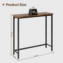 Narrow Entryway Console Table & Sofa Side Table - Industrial Hallway Table for Small Spaces, Behind Couch Table, Multi-Functional Living Room Bedroom Office,Brown, 29.5" x 9.4" x 29.5"
