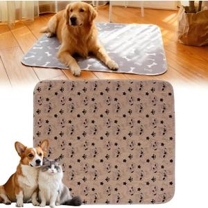 Pee Pads with Pheromones, Elite Pads for Cats, Washable Pee Pads for Dogs, Leak-Proof & Anti-Slip Pet Training Pad for Home & Travel(Brown-B, S: 11.8" 11.8")