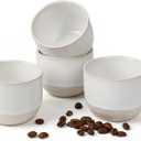 Ceramic Espresso Cups Set, Espresso Coffee Mugs, Special Glazed Demitasse Cups Expresso Coffee Cup for Espresso Machine (Pure White)