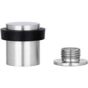 EVI Door Stops | Stainless Steel Door Stopper - Screw Fastening - Black Rubber Protector - 0.95 x 1.19 Inch Door Stop