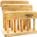 ZEESOON Beach Wooden Dual Cutting Board Rack Chopping Board Organizer Stand Holder Kitchen, Cutting Boards for Kitchen with Holder, Pantry Organization, Kitchen Cabinet Organizer