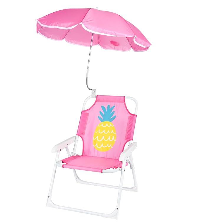 PLULON Kids Beach Chair with Umbrella Folding Lawn and Camping Chair with Summer Shade Children's Beach Chair for Pool Travel Outdoor(for 1-5 Years Old)