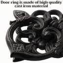 Black Antique Front Door Knocker, Gothic Cast Iron Petal Leaf Door Handle Decoration OutdoorHome Garden and Farmhouse (1 Pack)