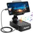 Gifts for Men Women, Phone Stand with Bluetooth Speaker and Charging Function 360° Rotable Angle Adjustable Cell Phone Holder with HD Stereo Sound Fits All Phones,Tablet (Black)