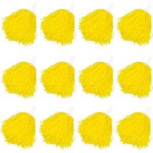 Plastic Cheerleading Pom Pom for Spirit Squadsikit Rooters, Cheering Teams (yellow)