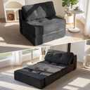 MAXYOYO Folding Sofa Bed, Convertible Sofa Bed with High-Density Support Foam, Portable 4 in 1 Fold Out Chair to Floor Lounger, Versatile Floor Couch for Living Room Bedroom, Black, Large