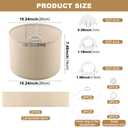 Lampshades Set of 2, Natural Linen Drum Lampshades, 10.24" Top x 10.24" Bottom x 7.48" High, Lamp Shades Replacement for Table and Floor Lamps, Easy Assembly Required(Color:Beige)
