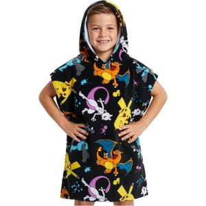 Pokemon Bath Towels 100% Cotton Towels Kids Teens Beach Pool Shower Travel Essentials (Black/Multi, 6-9 Years)