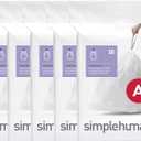 simplehuman Code A 150 Count, Genuine Custom Fit Liners, Drawstring Trash Bags in Dispenser Packs, 4.5 Liter / 1.2 Gallon, White