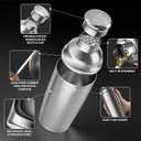 YARRAMATE 8Pcs 24oz Hybrid Vacuum Insulated Cocktail Shaker Set with Strainer, Premium Double Wall Stainless Steel Martini Shaker for Home Bar Bartending with Leakproof Seal, 25 Recipes | Gift Set