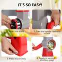 4-in-1 Rotary Cheese Grater Handheld, Lightweight Body with 4 Stainless Steel Blades & Non-Slip Suction Base, for Shredding Parmesan, Slicing Vegetables, Grating ChocolateRed