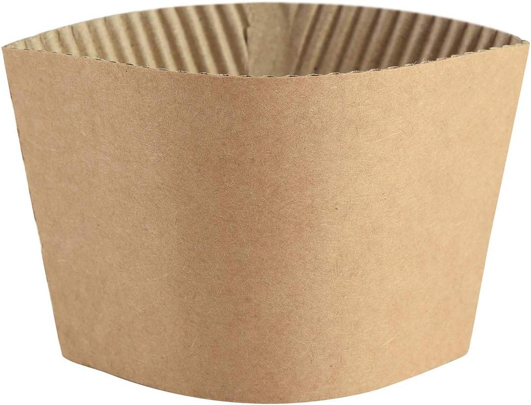 Coffee Sleeves - 500 count Disposable Corrugated Hot Cup Sleeves Jackets Holder - Kraft Paper Sleeves Protective Heat Insulation Drinks Insulated Fits 12,16,20,22,24 oz Coffee Cups