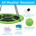 43 inch Saucer Tree Swing for Kids,Flying Round Swing Heavy Duty, Waterproof and All-Weather Resistant Textilene,Swivel,Adjustable Strong Ropes,Easy to Install,Outdoor Playground Backyard