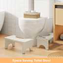 Uaniar White Wooden Poop Stool Adult, Bamboo Toilet Stool Squat, Wood Squatting Potty for Adults, Sturdy Toilet Foot Pooping for Bathroom, White