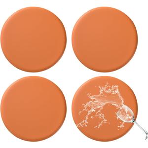 FUANGUI Bar Stool Covers Round Set of 4, Waterproof PU Seat Covers With Elastic Bands, Chair Covers Washable Cushion Slipcover for 12-15 Inch - Orange