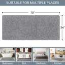 LOCHAS Luxury Bathroom Rug Shaggy Bath Mat 24 x 70 Inch, Washable Non Slip Bath Rugs for Bathroom Shower, Soft Plush Chenille Absorbent Carpets Mats, Gray, 2' X 5'10"