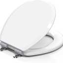 Pro Wood Toilet Seat Round, White, Magnetic Quick-Release Easy-Clean and Change, HushMotion Slow Close, StainShield High-Gloss Finish, Arch-Tite Never Loosens, Adjustable Fit, Secure Grip