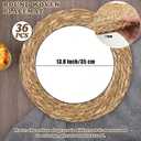 Kochorie Set of 36 Round Woven Placemats 13.8 Inch Bulrush Placemats Natural Handwoven Boho Rattan Wicker Table Mats for Farmhouse & Home Dining